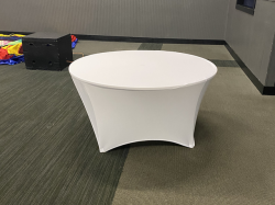 60 Round White Spandex Table Cover
